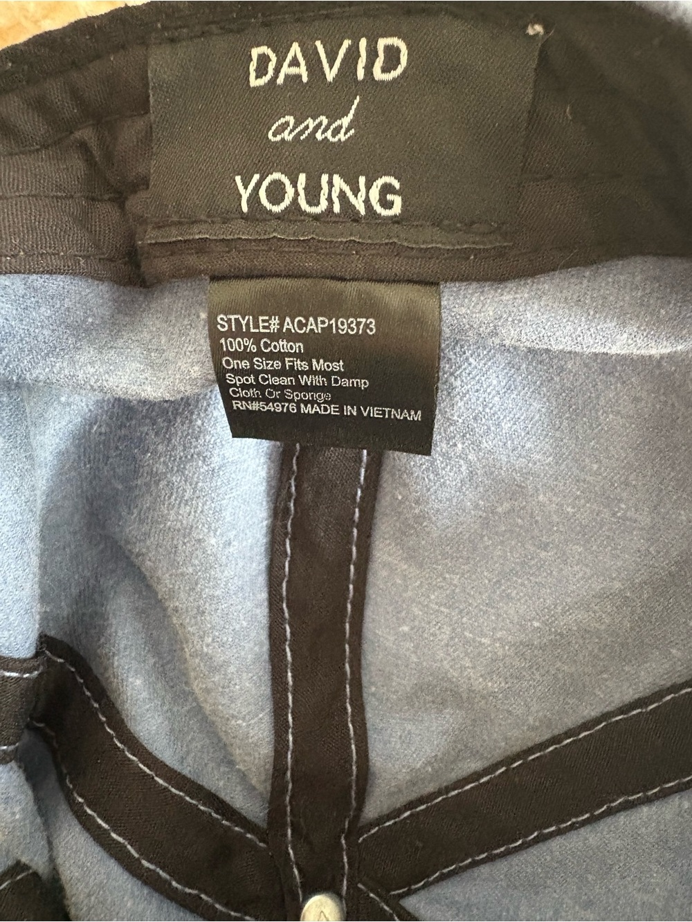 David and Young Women’s Denim Baseball Cap - Picture 4 of 4
